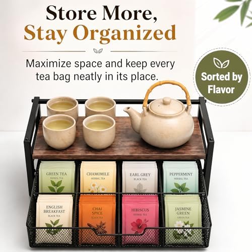 8-Drawer Tea & K-Cup Storage Organizer for Countertop
