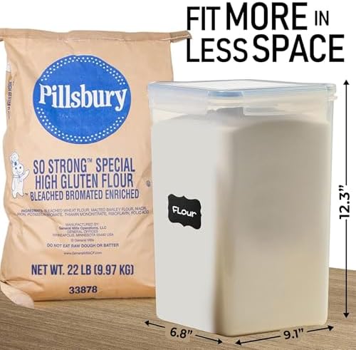 2 PC (8.5L / 287 Oz) Extra Large Pantry Flour Sugar Storage Containers
