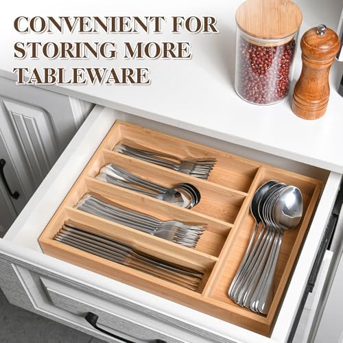 40 Piece Silverware Set with Drawer Organizer for 8