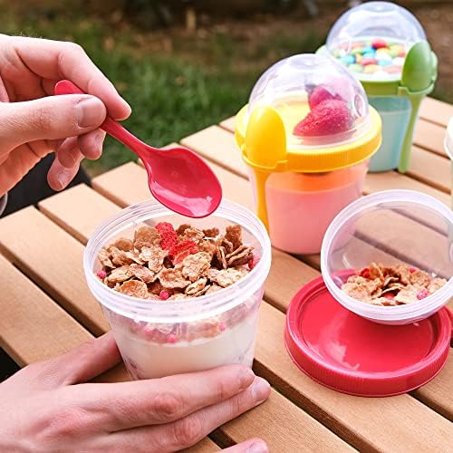 Crystalia 4 Pack 17 oz On The Go Yogurt Parfait Cups with Lids &