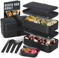 Bentoheaven Bento Box Adult, Stackable Lunch Box, 40 oz, Outer Space