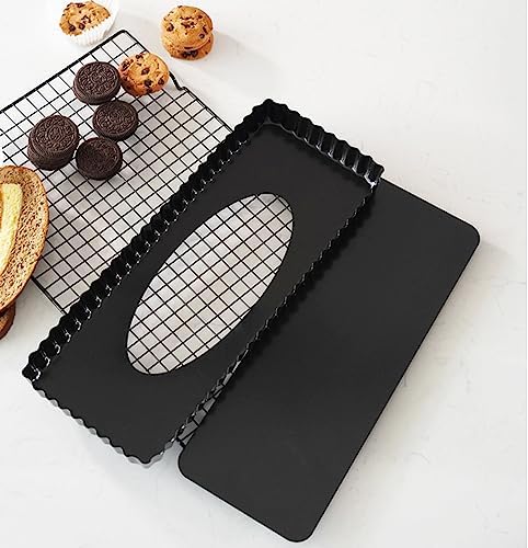Tosnail 2 Pack 14" x 5.75" Non-Stick Quiche Pan Tart Pan with