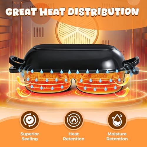 Mini Double Dutch Oven for Sourdough Bread Baking, 2.6QT (Black)
