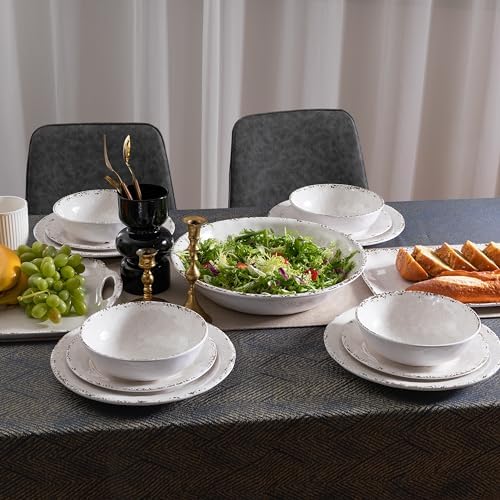 Farmhouse White Melamine Serving Tray with Handles, Set of 2