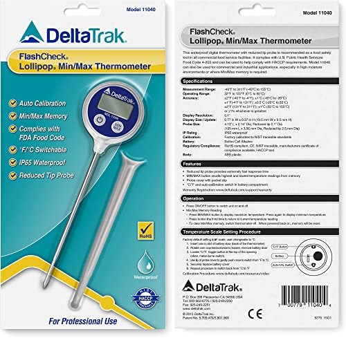 DeltaTrak 11040 Professional Digital Meat Themometer Waterproof for