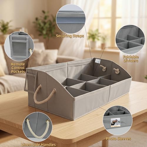 VAESIDA Large Snack Organizer for Countertop, Foldable Storage Basket