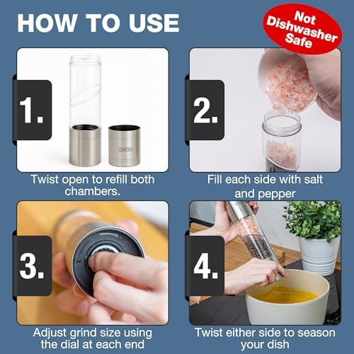 Eparé 2 in 1 Salt and Pepper Grinder Combo