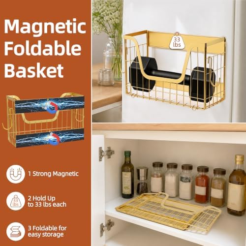 1-Pack Gold Magnetic Shelf for Fridge