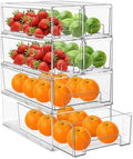 Sorbus Fridge Drawers - Clear Stackable Pull Out Refrigerator