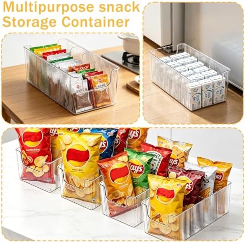 4 Pcs Chip Bag Organizer for Pantry, 4-Compartment Chip Storage