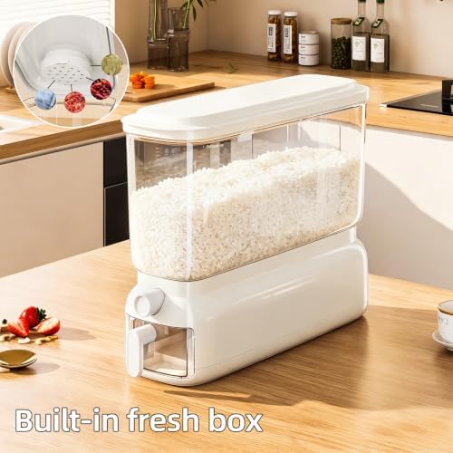 JOYZAN Slim Rice Dispenser 11Lbs Clear Airtight Rice Storage