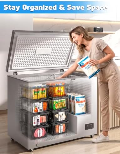 4 Pack Black Freezer Organizer Bins