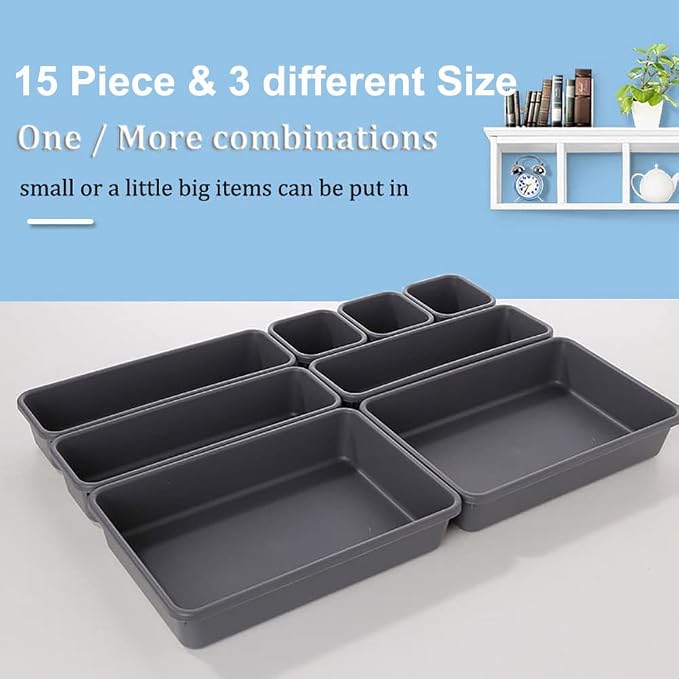 Kutesna 15 PCS Interlocking Desk Drawer Organizer Separator - Image 6