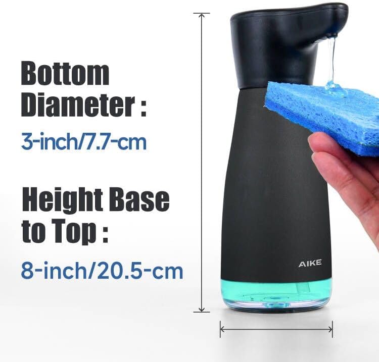AIKE Magnetic Charging Automatic Liquid Soap Dispenser, Matte Black