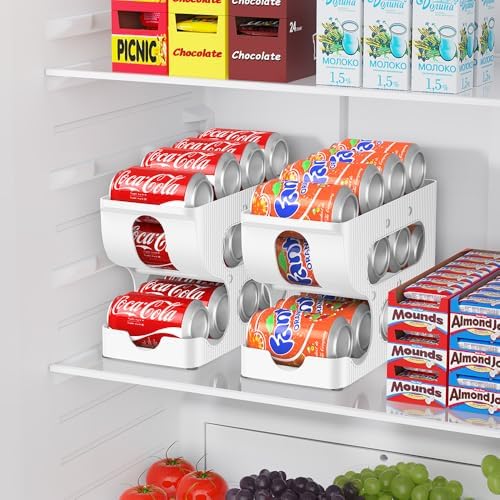 Sotfamily FIFO Soda Can Organizer for Pantry or Fridge, Holds 24 Cans