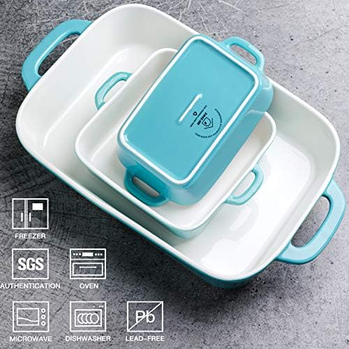 Sweejar Ceramic Bakeware Set, Rectangular Baking Dish for Cooking