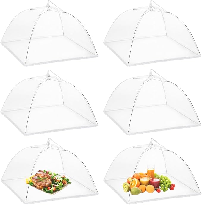 Onarway 6 Pack Food Covers 17 Inch Pop-Up Encrypted Mesh Plate Serving Tents by Onarway