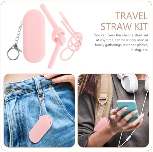 Luxshiny Travel Straw Kit Silicone Material 1 X Silicone Straw Case