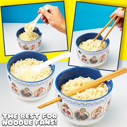 Get Trend One Piece Ramen Bowl 3 Pc Set with Bamboo Chopsticks, Spoon