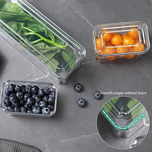 3Pack Clear Plastic Stackable Food Containers With Lids, Vegetable