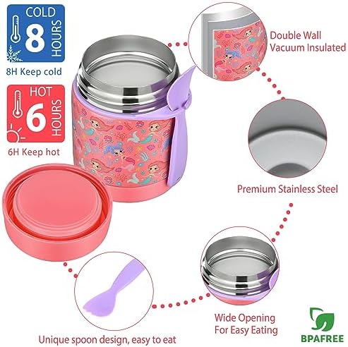 Bento Lunch Box Set for Kids with 10oz Soup Thermo, Leak-Proof Lunch