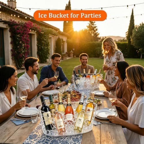 13.5L Ice Bucket 2 Pack Ice Buckets for Parties, Large Beverage Tub