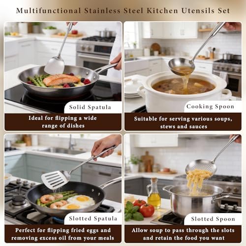 4-Piece Stainless Steel Wok Spatula Set