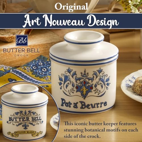 Butter Bell Crock by L. Tremain Art Nouveau Ceramic Butter Keeper