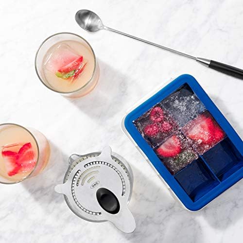 OXO Good Grips Covered Ice Cube Tray (Large Cube), Dark Blue