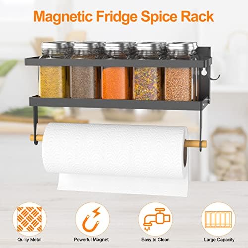 Foldable Magnetic Spice Rack with Paper Towel Holder