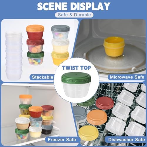 Yomarket 6pcs 2 oz Salad Dressing Container, Reusable Condiment