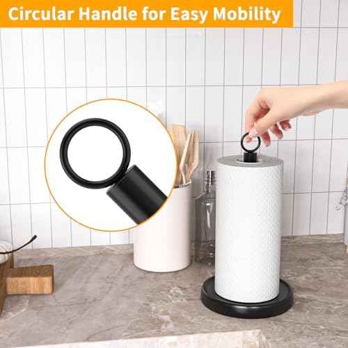 Stainless Steel Countertop Paper Towel Holder, Black