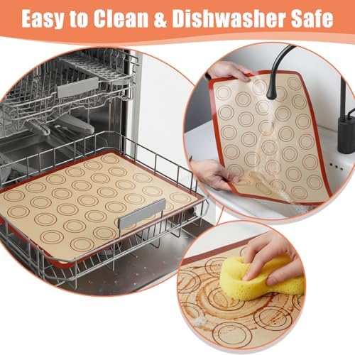 3Pcs Macaron Silicone Baking Mats 16.54 x 11.61Inch Macaron Baking Mat