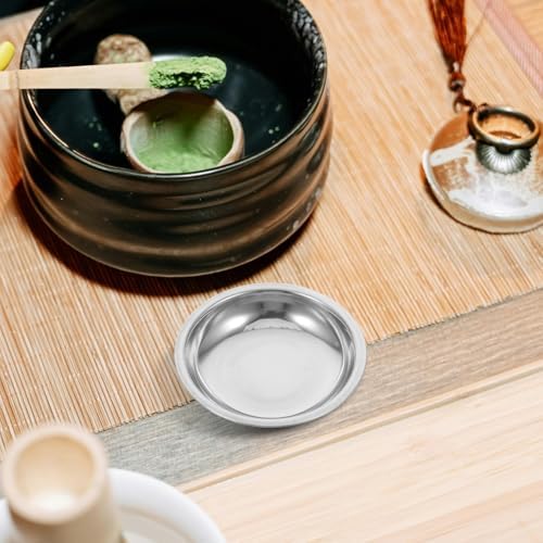 PRETYZOOM Tea Bag Holder Dish Set of 6 Stainless Steel Round Saucer