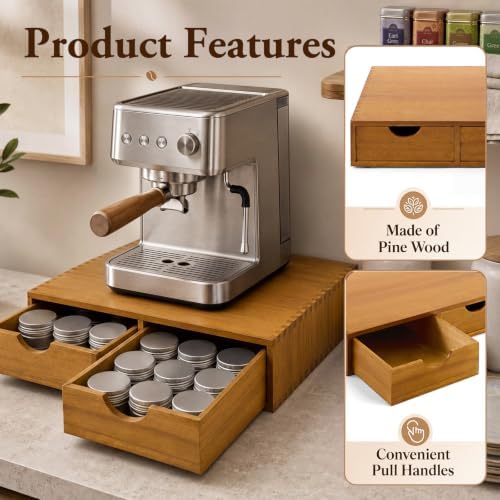 Novabright Coffee Maker Pod Holder Drawer, 30 Pods