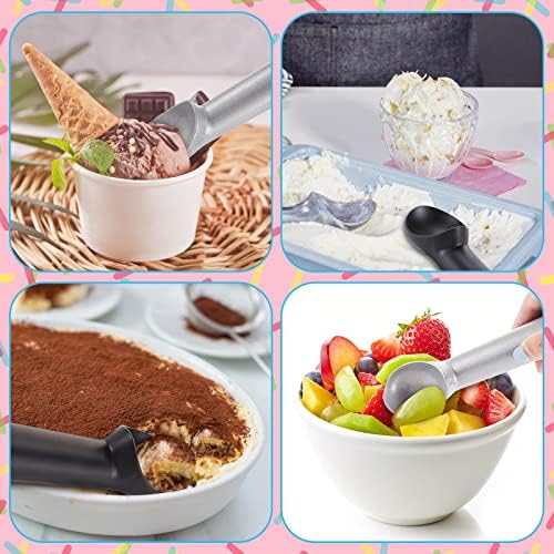Gejoy 8 Pcs Ice Cream Scoop Set, Ice Cream Scoops 7 Inch, Black and