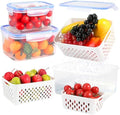 3 Pack Fruit Storage Containers for Fridge, Airtight Food Storage