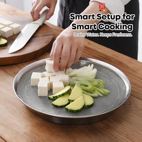 WAGENSTEIGER Stainless Steel Mesh Tray Set with Drip Pan, Air Fryer