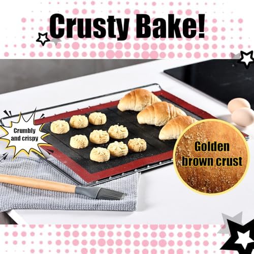 KitchenRaku 3-Pack Perforated Silicone Baking Mat, 2PCS 15.7"x11.8" +