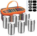 Camping Spice Kit, Salt and Pepper Shakers with Travel Bag, 6 Pc