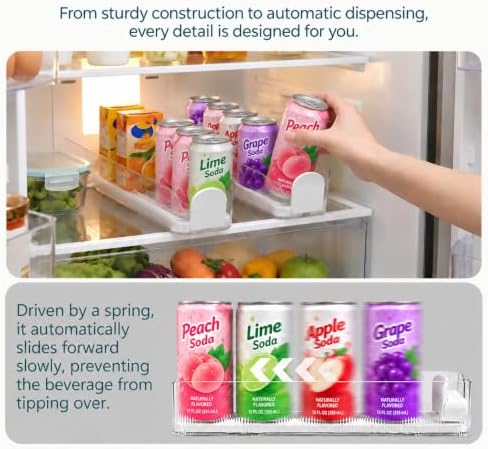 2-Piece Automatic Soda Can Organizer for Fridge