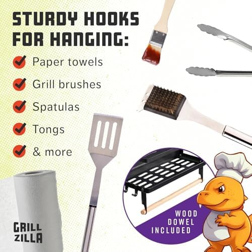 Grillzilla Magnetic Grill Caddy and Organizer, Black