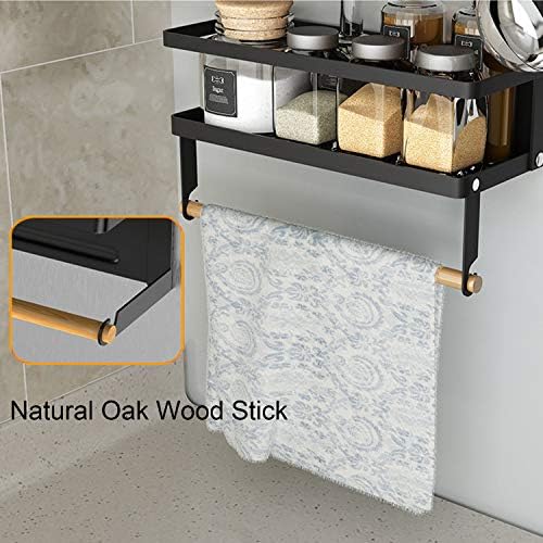 EASTTOWEST 4-Tier Magnetic Shelf for Refrigerator, Matte Black