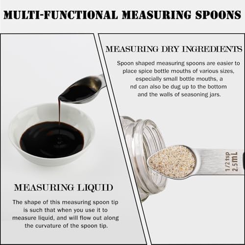 Magnetic Measuring Spoons Set Stainless Steel Double Sided Measuring