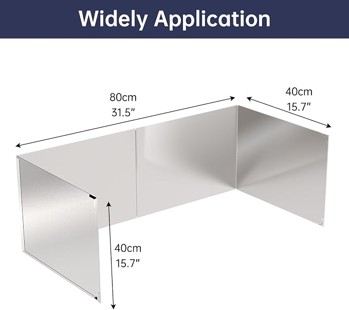 4 Sided Grease Splatter Guard, Foldable Stainless Steel Splatter Guard Oil - Image 2