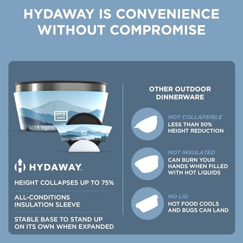 HYDAWAY 1-Quart Collapsible Insulated Bowl with Lid