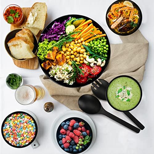 ShineMe Salad Bowls, Large Salad Bowl with Lid and Servers, Bamboo