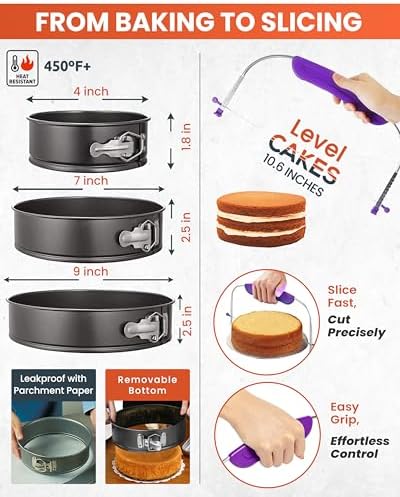 RFAQK 700-Piece Cake Decorating Kit with Springform Pans