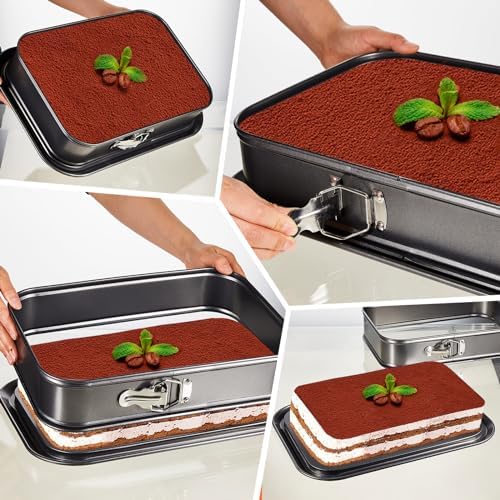 Uiifan 2 Pcs Non Stick Springform Pans Cheesecake Pan Rectangle