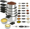 Magnetic Measuring Cups and Spoons Set of 16, 304 Stainless Steel